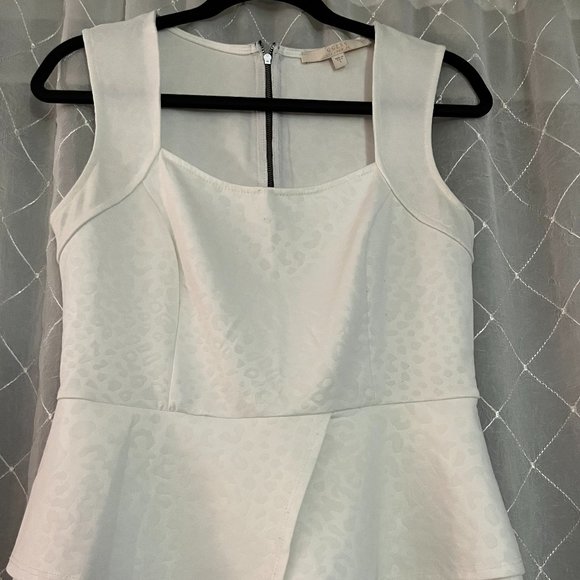 white guess peplum tank top size large - Picture 1 of 5